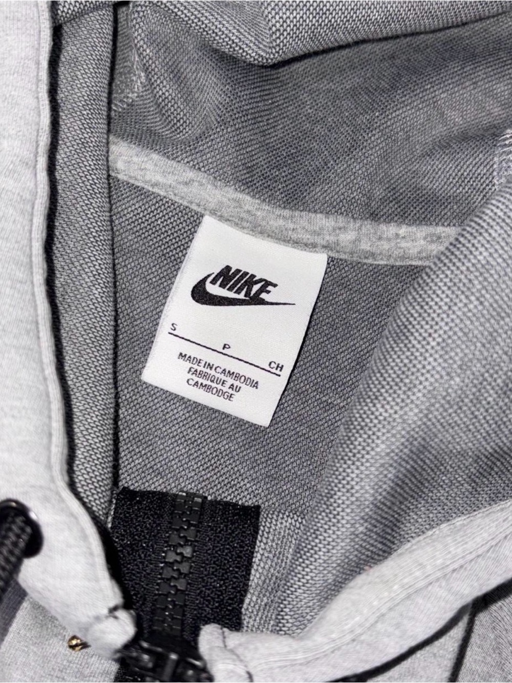 Nike tech men’s Gray Hooded full zip sweatshirt with Black Trim size small - Picture 5 of 6